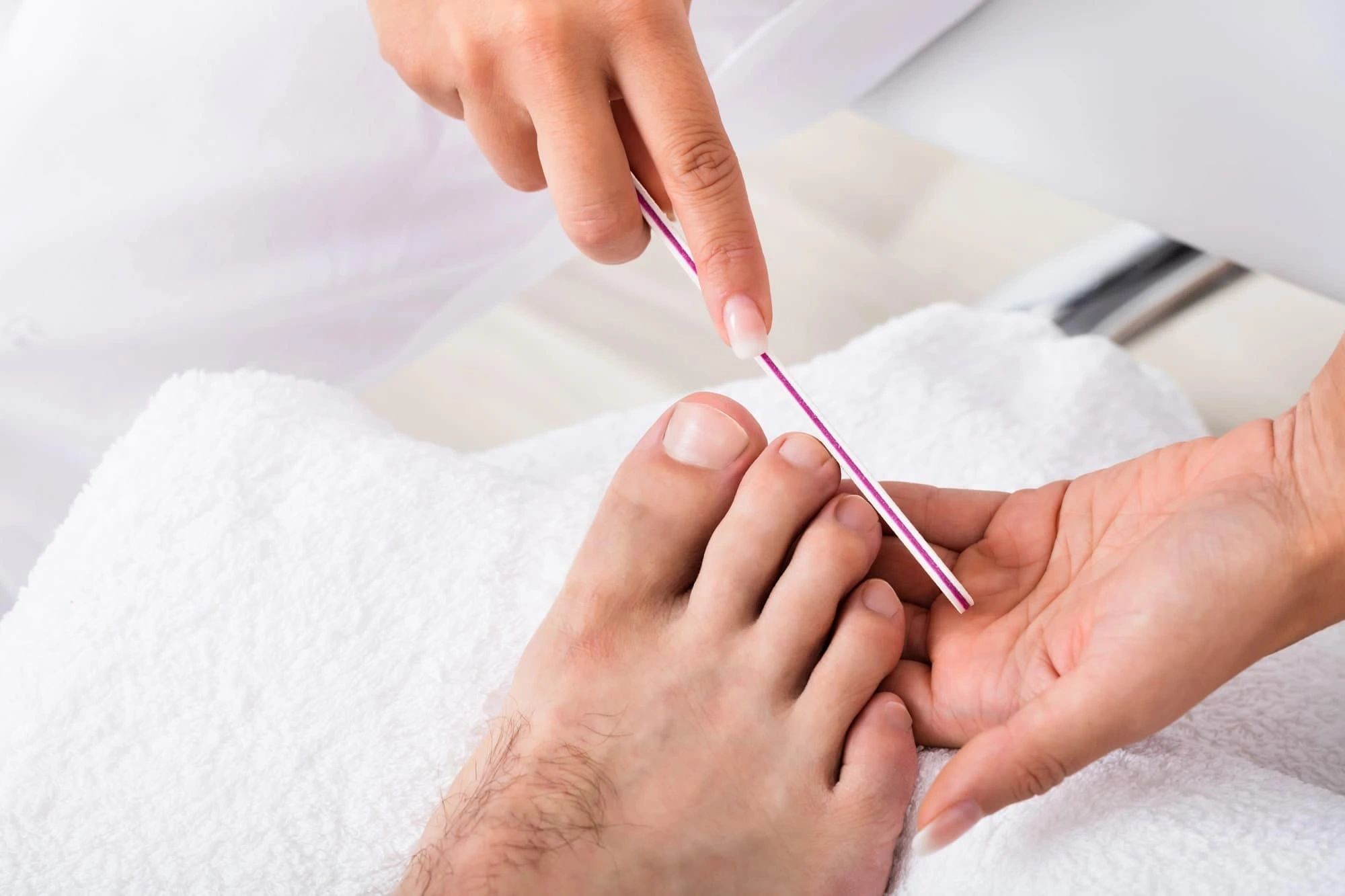 Men's pedicure at Tips & Toes
